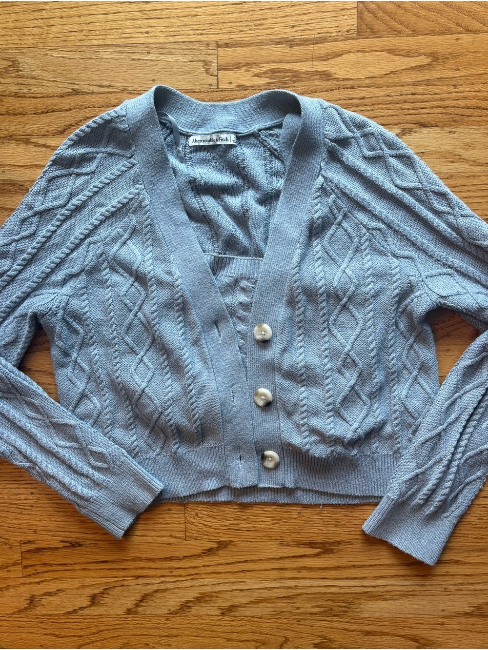 Abercrombie & Fitch Cable Knit Cropped Cardigan Tank Sweater Set